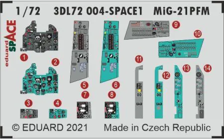 Eduard Space 3D Decals 1:72 - MiG-21PFM SPACE (Eduard)