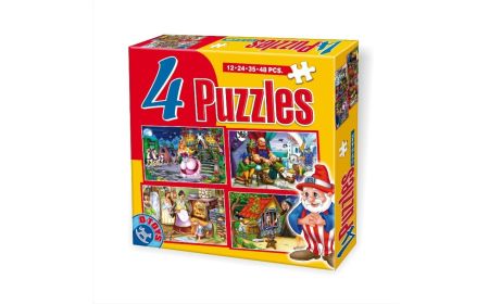 *D-Toys - 4 in 1 Puzzles (12-24-35-48 Pcs) - Fairytales