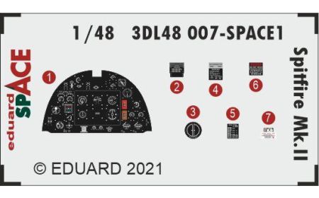 Eduard Space 3D Decals 1:48 - Spitfire Mk.II SPACE (EDU)