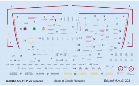 Eduard Decals 1:48 - P-39 Stencils (EDU)