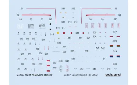 Eduard Stencils 1:72 - A6M2 stencils (TAM/AIRFIX/HAS)