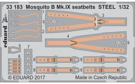 Eduard P-etch 1:32 - Mosquito B Mk.IX Seatbelts Steel