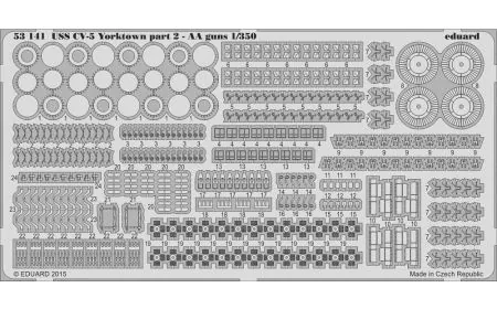 * Eduard Photoetch 1:350 - USS Yorktown Pt.2 AA Guns (Merit)