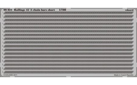 * Eduard Photoetch 1:700 - R ailings 45' 3 Chain Bars Short