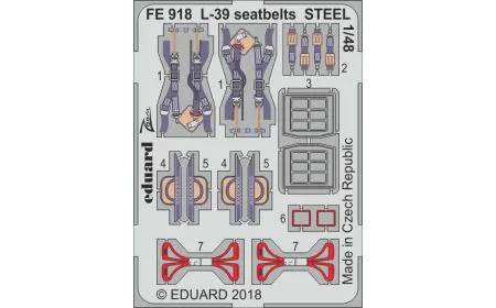 Eduard Photoetch (Zoom) 1:48 - L-39 Albatross Seatbelts Steel