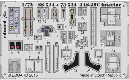 * Eduard P-etch (Zoom) 1:72 JAS-39C Interior S.A (Revell)