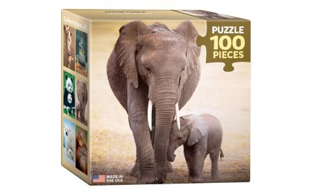 *Eurographics Puzzle (Mini) 100 Pc - Elephant & Baby