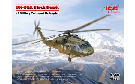 ICM 1:48 UH-60A Black Hawk US Military Transport Helicopt