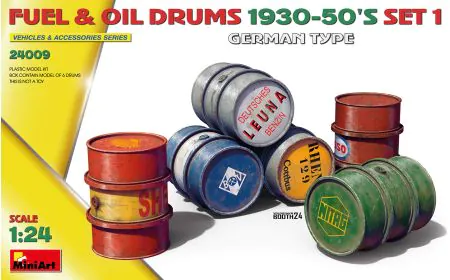 Miniart 1:24 - Fuel & Oil Drums 1930-50's Set1 (German)