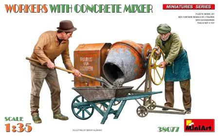 Miniart 1:35 - Workers w/ Concrete Mixer