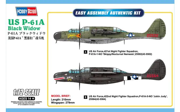 Hobbyboss 1:72 - Northrop P-61A Black Widow