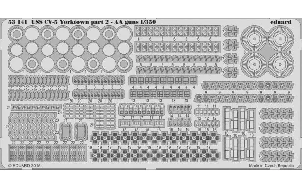 * Eduard Photoetch 1:350 - USS Yorktown Pt.2 AA Guns (Merit)